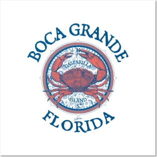 Boca Grande, Florida, with Stone Crab on Wind Rose Posters and Art